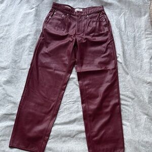 Universal Thread Maroon Faux Leather Pants Women’s Size 8